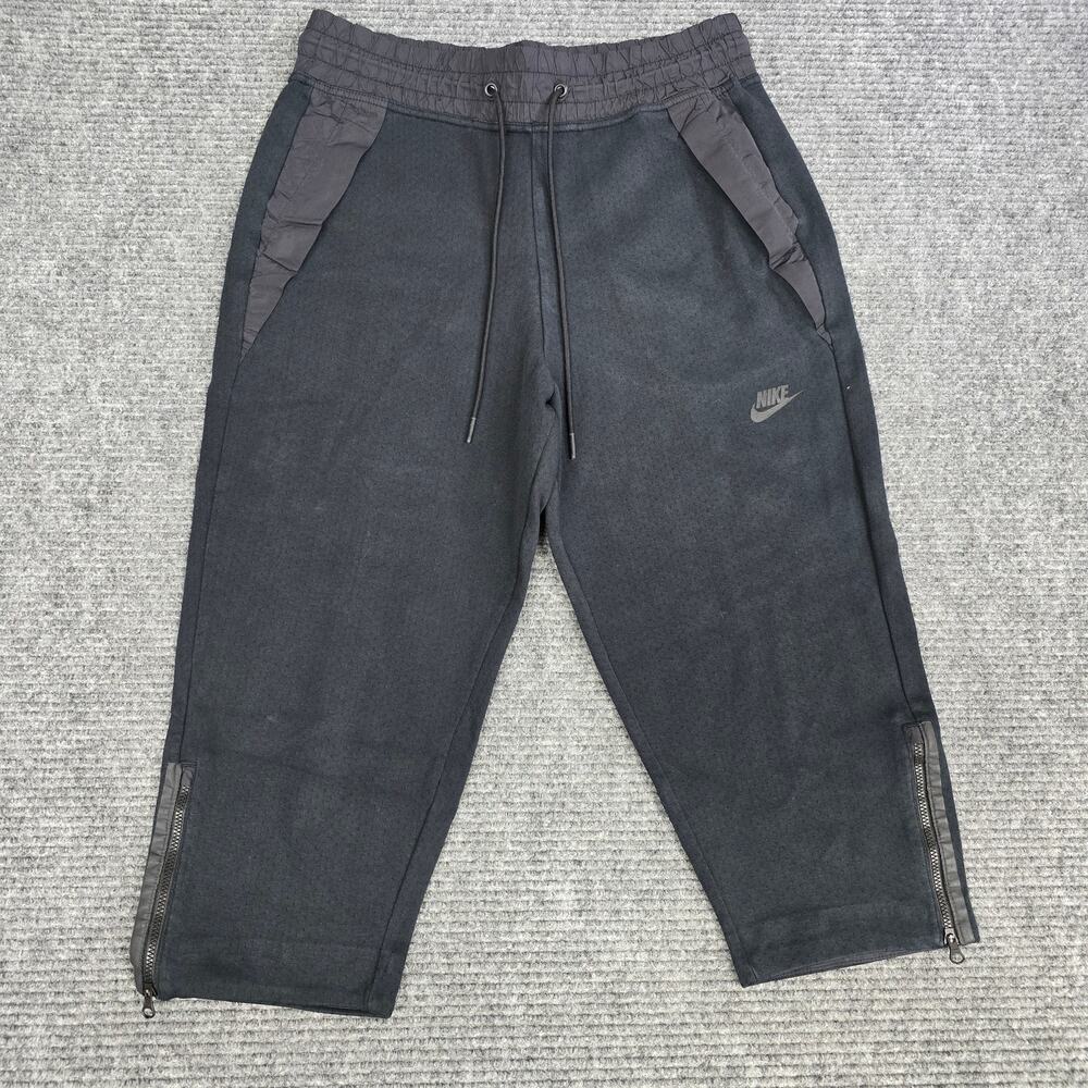 Nike Sportswear Tech Fleece Crop Pants Womens M Black Zip Ankle